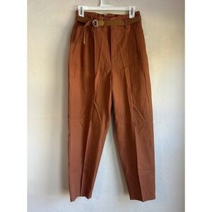 Vintage 80s Hunters Glen Pants Baggy Tapered NWT 13 14 Tan High Waist Belted